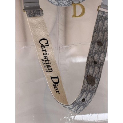 Жіноча сумка Dior Saddle Bag світло-сірий через плече Крістіан Діор сідло