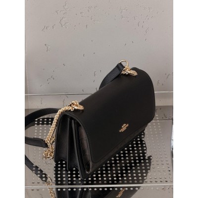 Сумка жіноча Coach Mini Klare Crossbody in Signature Canvas через плече чорно-коричневий Коуч