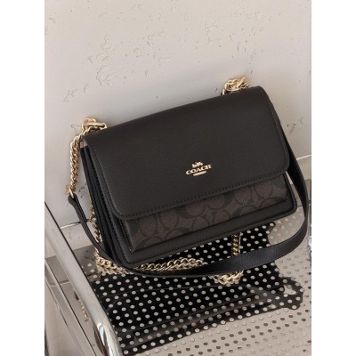 Сумка жіноча Coach Mini Klare Crossbody in Signature Canvas через плече чорно-коричневий Коуч Сумка жіноча Coach Mini Klare Crossbody in Signature Canvas через плече чорно-коричневий Коуч