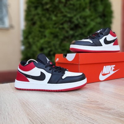 Nike Air Jordan 1 UNC 23 білі з чорним і червоним, Розмір 37