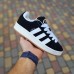 Adidas CAMPUS Чорні з білим на бежевій ступні, Розмір 40