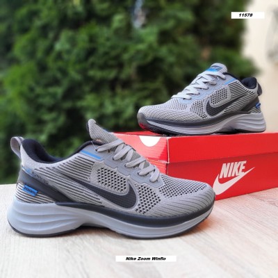 Nike Zoom Winflo серые с синим, Размер 37
