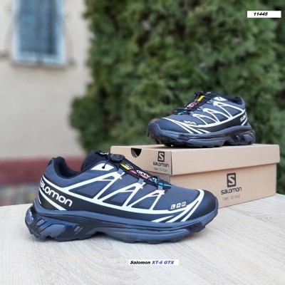 Salomon XT-6 GTX темно серый с черным и белым, Размер 44