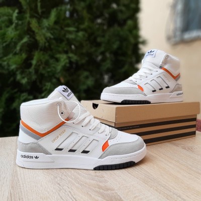 Adidas Drop Step Mid FUR білі з сірим та помаранчевим, Розмір 44
