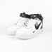 Nike Air Force 1 Mid ´07 LV8  високі на липучке Білі з чорним, Розмір 38