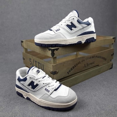 New Balance 550 білі з темно синім, Розмір 45