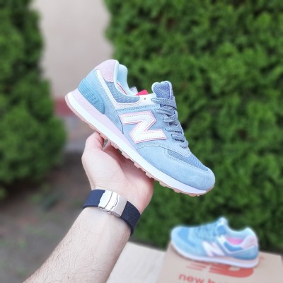 New Balance 574 блакитні з рожевим, Розмір 40