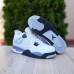 Nike Air Jordan 4 Білі з чорносірим, Розмір 44