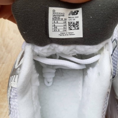 New Balance 530 білі з сріблом, Розмір 38