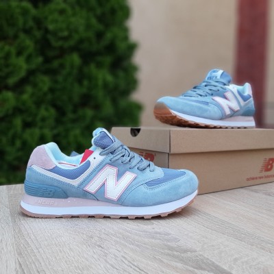 New Balance 574 блакитні з рожевим, Розмір 40
