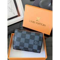Кошелек Louis Vuitton черный клетка LUX качество Луи ВИТОН мини конверт