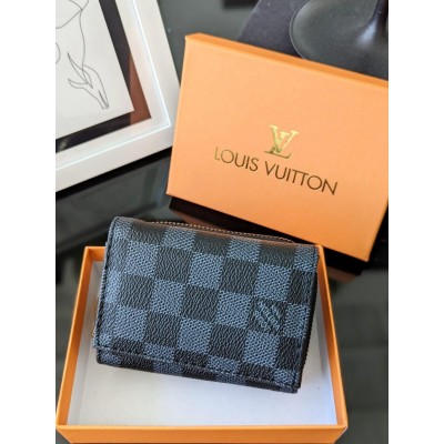 Гаманець Louis Vuitton чорний клітинка LUX якість Луї Вітон міні конверт Гаманець Louis Vuitton чорний клітинка LUX якість Луї Вітон міні конверт