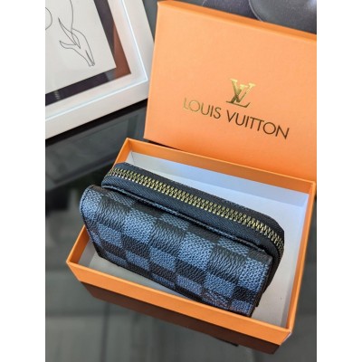 Гаманець Louis Vuitton чорний клітинка LUX якість Луї Вітон міні конверт
