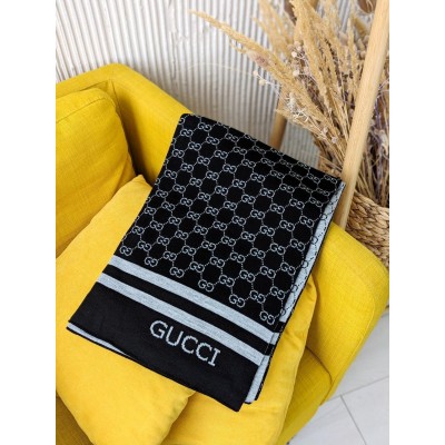ПАЛАНТИН ШАРФ, ШАСТКА Gucci ЖІНОЧА ШАРФ Гуччі чорно-світло сірий