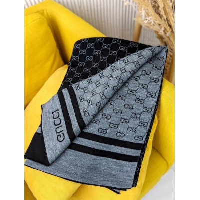 ПАЛАНТИН ШАРФ, ШАСТКА Gucci ЖІНОЧА ШАРФ Гуччі чорно-темно сірий ПАЛАНТИН ШАРФ, ШАСТКА Gucci ЖІНОЧА ШАРФ Гуччі чорно-темно сірий