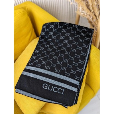 ПАЛАНТИН ШАРФ, ШАСТКА Gucci ЖІНОЧА ШАРФ Гуччі чорно-темно сірий