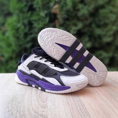 Adidas Niteball II белые с черным и фиолетом.