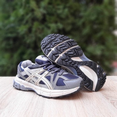 Asics Gel-kahana 8 сірі з бежевим та синім, Розмір 41