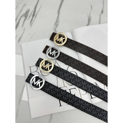 Ремінь унісекс пояс Michael Kors чорний срібло Мішель Корс