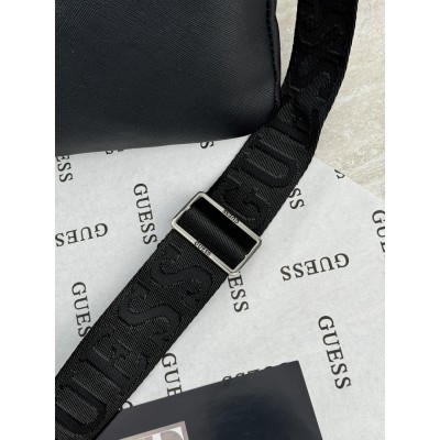 Чоловічі сумки месенджер Guess через плече чорний Гесс