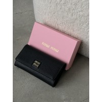 Гаманець Miu Miu жіночий чорний великий Міу Міу