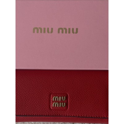 Гаманець Miu Miu жіночий червоний великий Міу Міу