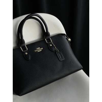 Женская сумка Coach Georgia Satchel Bag через плечо черный классический Коуч