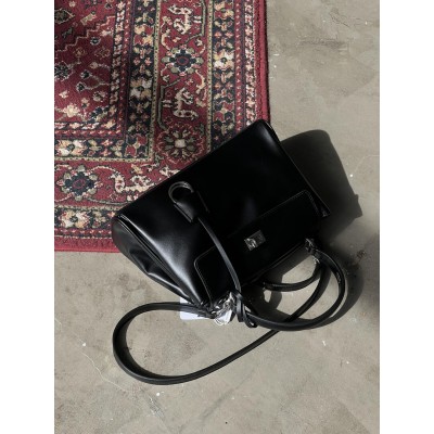 Сумка жіноча Balenciaga Rodeo Large Big - Premium чорний срібло Баленсіага