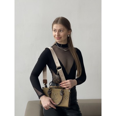 Жіноча сумка Louis Vuitton Monogram Reverse OnTheGo коричневий крос боді Луї Віттон