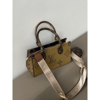 Жіноча сумка Louis Vuitton Monogram Reverse OnTheGo коричневий крос боді Луї Віттон