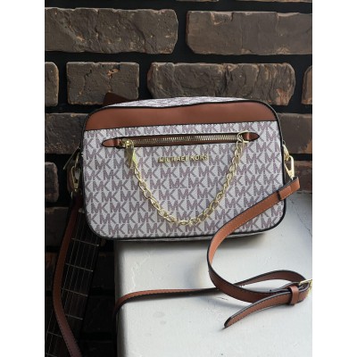 Сумка женская Michael Kors Jet Set Large Logo Bag Ivory пудрово - коричневый Мишель Корс через плечо Сумка женская Michael Kors Jet Set Large Logo Bag Ivory пудрово - коричневый Мишель Корс через плечо