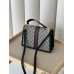 Сумка женская Gucci Ophidia Web Small Top Handle Bag черно-серый через плечо Гуччи