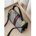 Сумка женская Gucci Ophidia Web Small Top Handle Bag черно-серый через плечо Гуччи