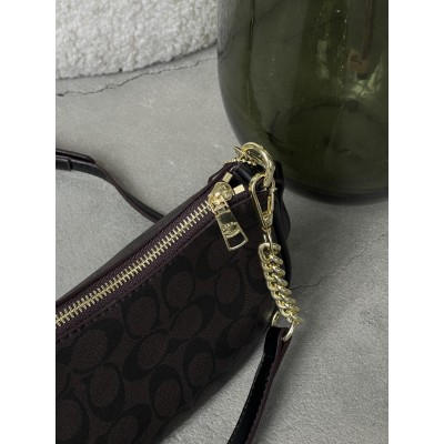 Женская сумка Coach Bolso de hombro Teri  шоколадный через плече Коуч