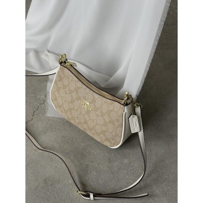 Женская сумка Coach Bolso de hombro Teri  молочный через плече Коуч