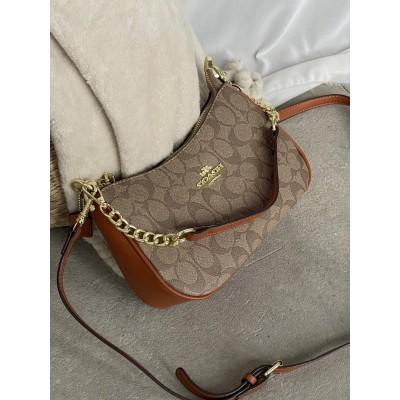 Женская сумка Coach Bolso de hombro Teri  бежевый через плече Коуч