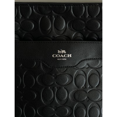 Чоловіча сумка месенджер Coach через плече чорний стьобаний Коуч