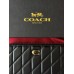 Жіночий гаманець Coach Quilted Leather Zip Around Long Walle чорний Коуч великий