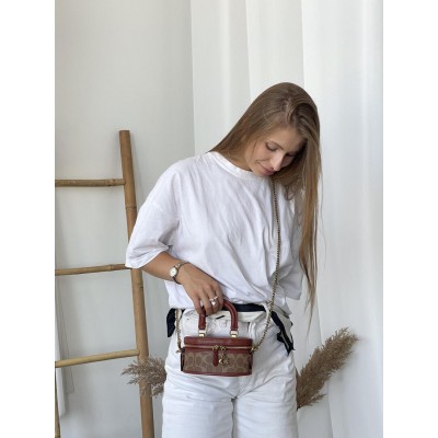 Жіноча сумка Coach Trail Crossbody 17 бежевий через плече Коуч