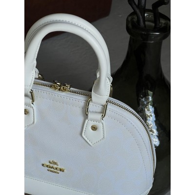 Сумка жіноча Coach Mini Sierra Satchel білий через плече Коуч