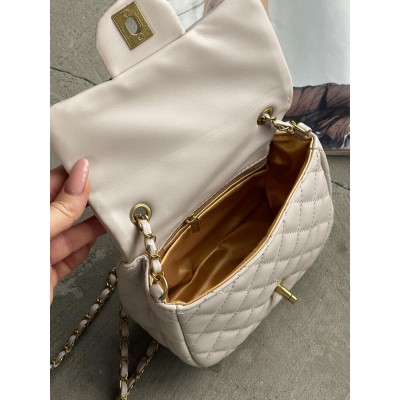 Сумка женская клатч через плечо Chanel Classic Шанель светло-серый мини