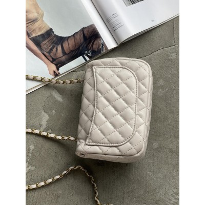 Сумка женская клатч через плечо Chanel Classic Шанель светло-серый мини