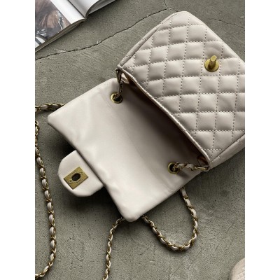 Сумка женская клатч через плечо Chanel Classic Шанель светло-серый мини