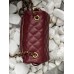 Сумка женская клатч через плечо Chanel Classic Шанель бордовый мини