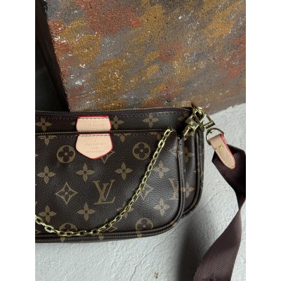 Сумка Луи Витон 3 в 1 Louis Vuitton Multi Pochette, клатч коричневый через плече Луи Витон  3 в 1