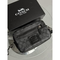 Чоловічі сумки Coach Academy Crossbody Signature Canvas через плече чорний Коуч