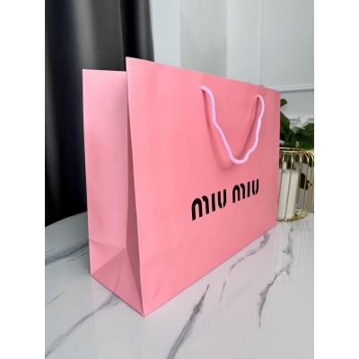 Фірмова упаковка великого пакету Miu Miu, упаковка на подарунок. Подарункова брендова упаковка Міу Міу