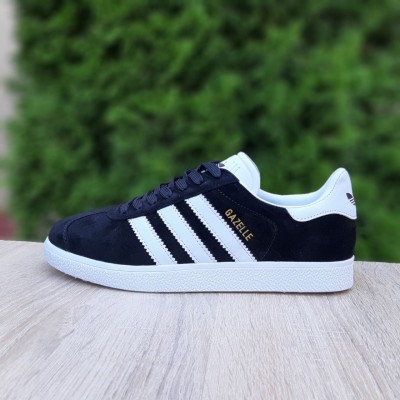 Adidas Gazelle Чорні з білим, Розмір 45 Adidas Gazelle Чорні з білим, Розмір 45