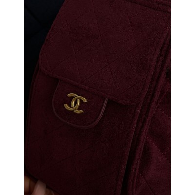 Сумка жіноча Chanel 25 Small Handbag Premium бордовий замша Шанель торба