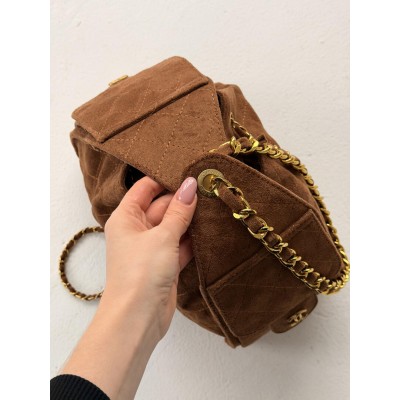 Сумка жіноча Chanel 25 Small Handbag Premium карамельна замша Шанель торба